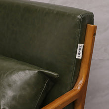 Load image into Gallery viewer, FRENTEZ Accent PU Leather Armchair Mid-Century Modern Chair with Pillow