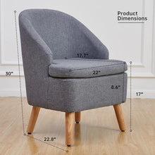 Load image into Gallery viewer, FRENTEZ Cute Accent Upholstered Comfortable Club Sofa Chair, Furniture Made From Wood for Living Roon, Bedroom