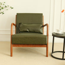 Load image into Gallery viewer, FRENTEZ Accent PU Leather Armchair Mid-Century Modern Chair with Pillow