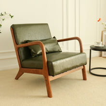 Load image into Gallery viewer, FRENTEZ Accent PU Leather Armchair Mid-Century Modern Chair with Pillow
