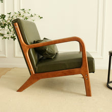 Load image into Gallery viewer, FRENTEZ Accent PU Leather Armchair Mid-Century Modern Chair with Pillow
